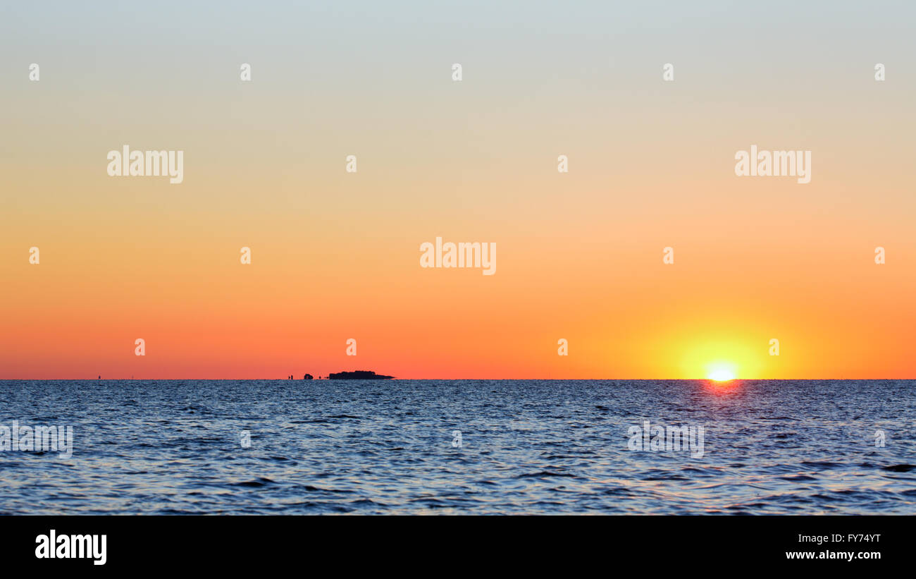 Sunrise seen from Bylandet island, Kirkkonummi, Finland, Europe, EU Stock Photo