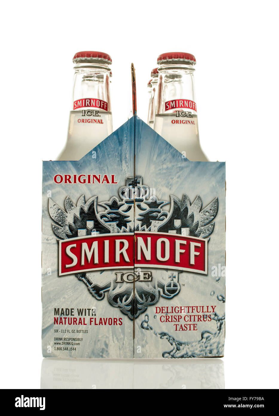 Winneconne, WI - 2 March 2016:  A six pack of Smirnoff Ice in original flavor. Stock Photo