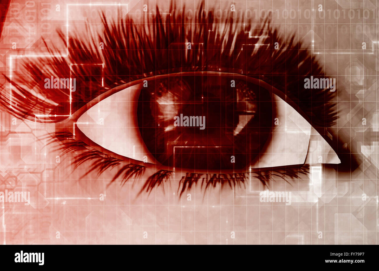 Online Privacy with Big Brother Intercepting Personal Data Stock Photo