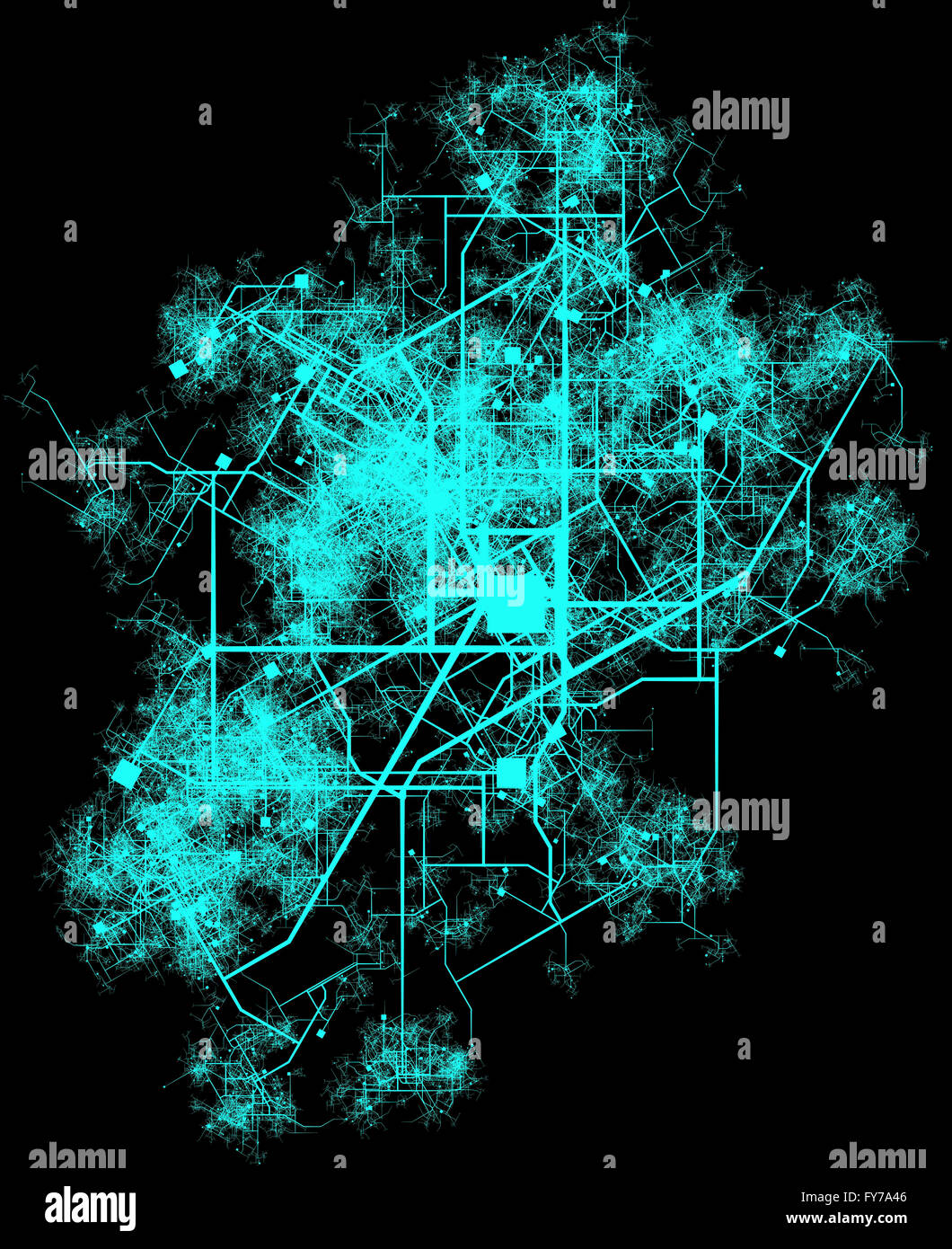 Infrastructure mapping hi res stock - City Infrastructure Planning With Roads And Buildings FY7A46 infrastructure mapping