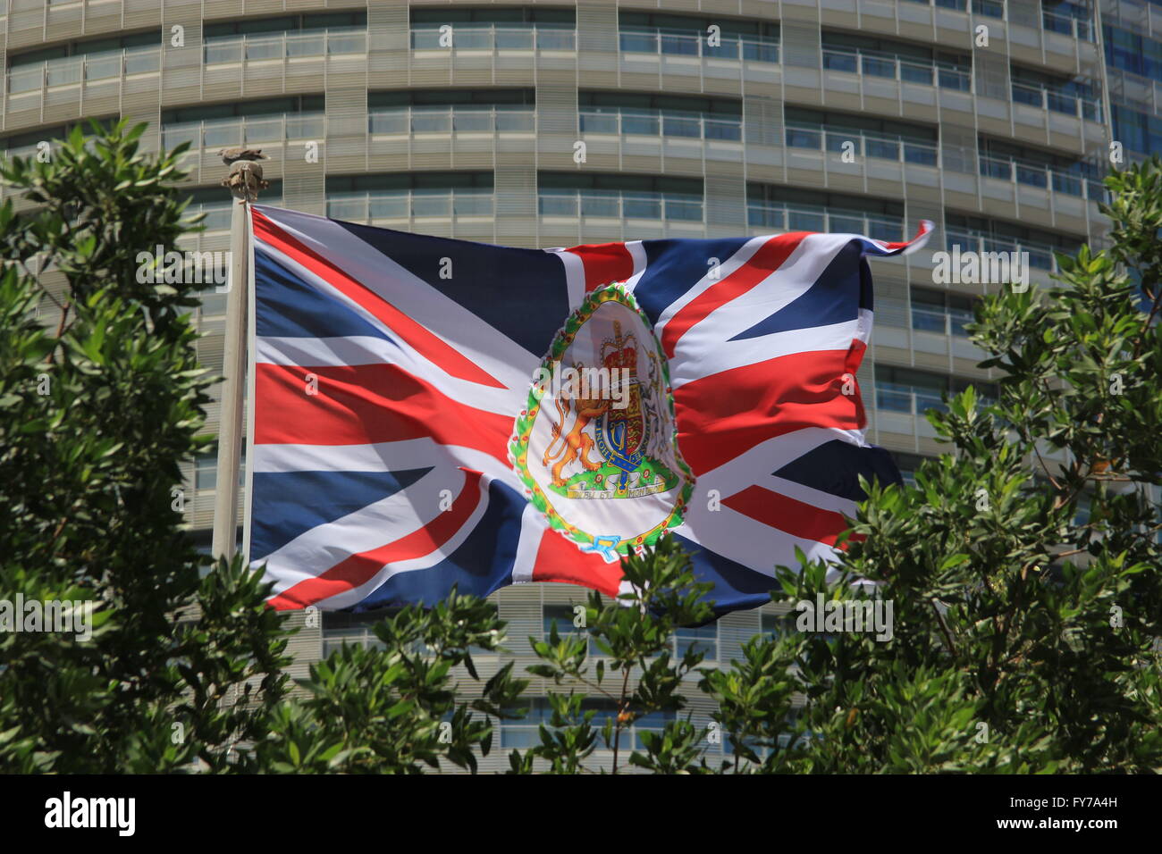 The flag of the British Embassy used for diplomatic missions abroad