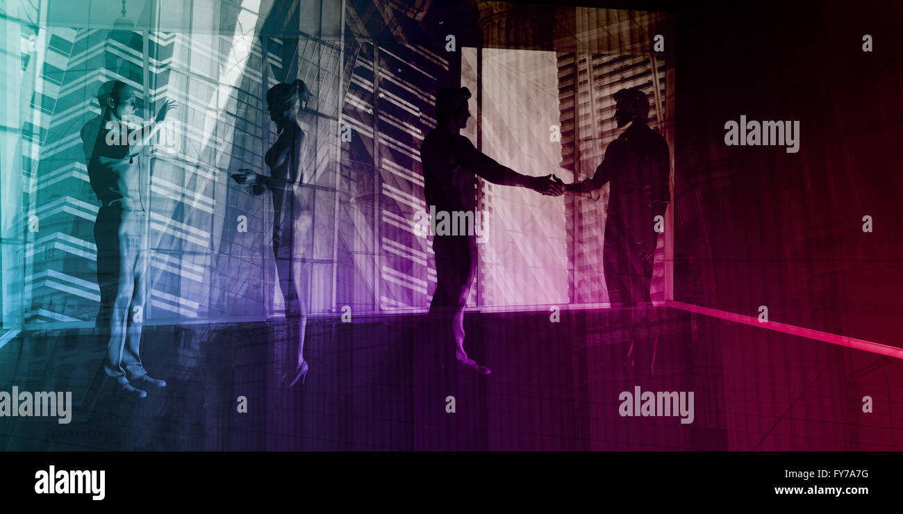 Partners Abstract Business Presentation Abstract Background with Partners Shaking Hands ...