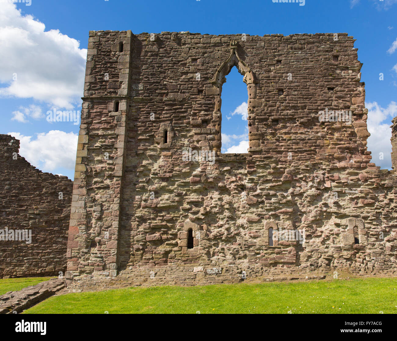 Monmouth Castle Monmouthshire Wales uk ruins of building and birthplace of Henry V of England tourist attraction Stock Photo