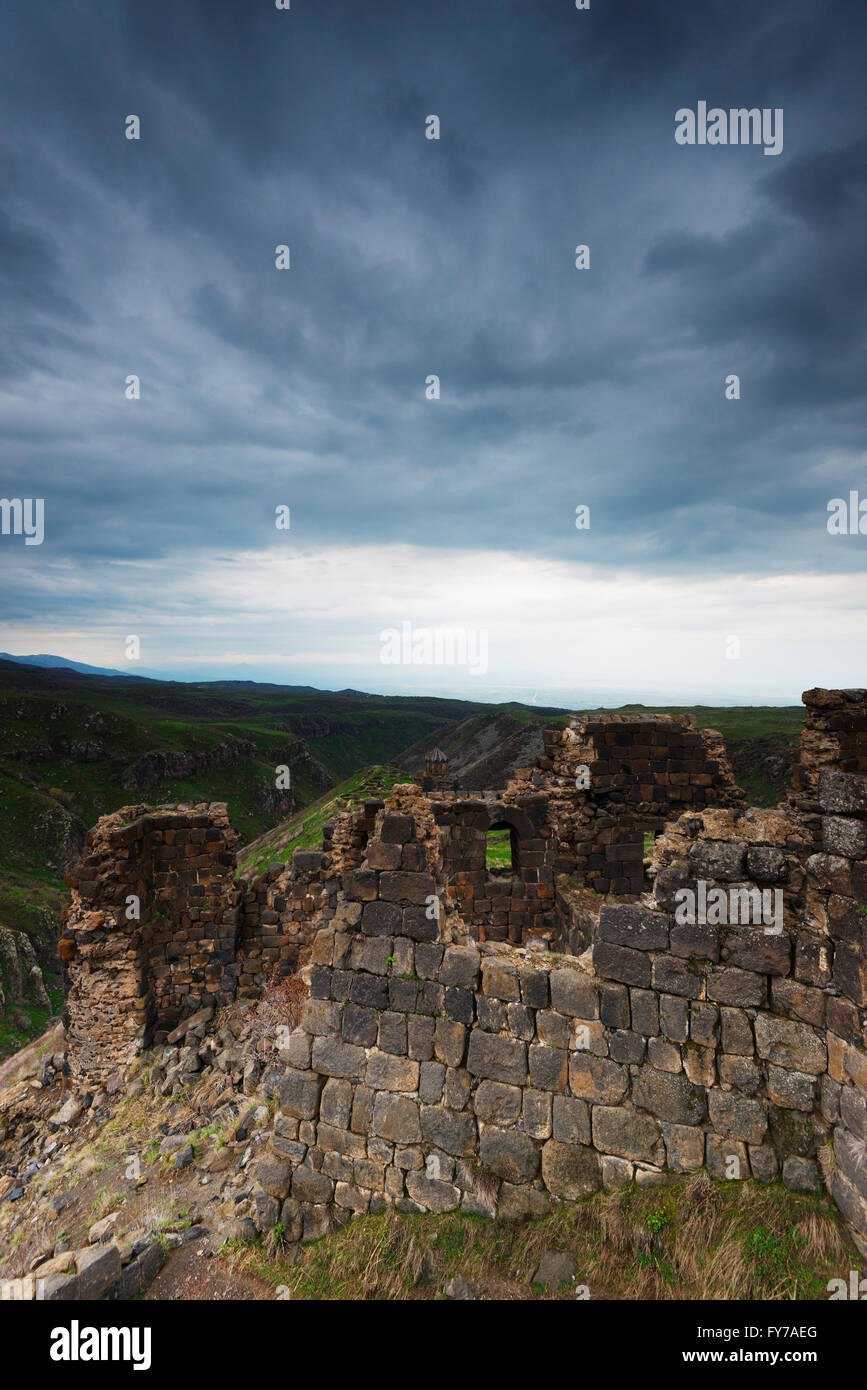 Eurasia, Caucasus region, Armenia, Aragatsotn province, Amberd, 7th-century fortress located on the slopes of Mt Aragat Stock Photo