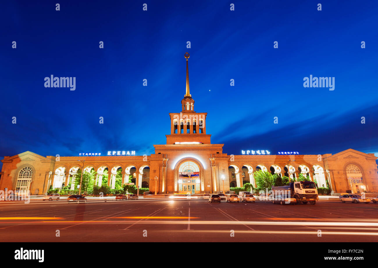 Eurasia, Caucasus region, Armenia, Yerevan, train station square Stock Photo