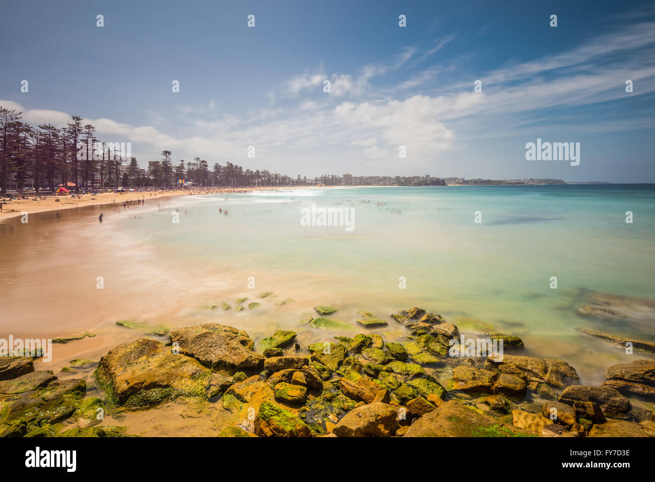 A seascape abstract with a long exposure. Manly Beach, Sydney, Australia. Stock Photo