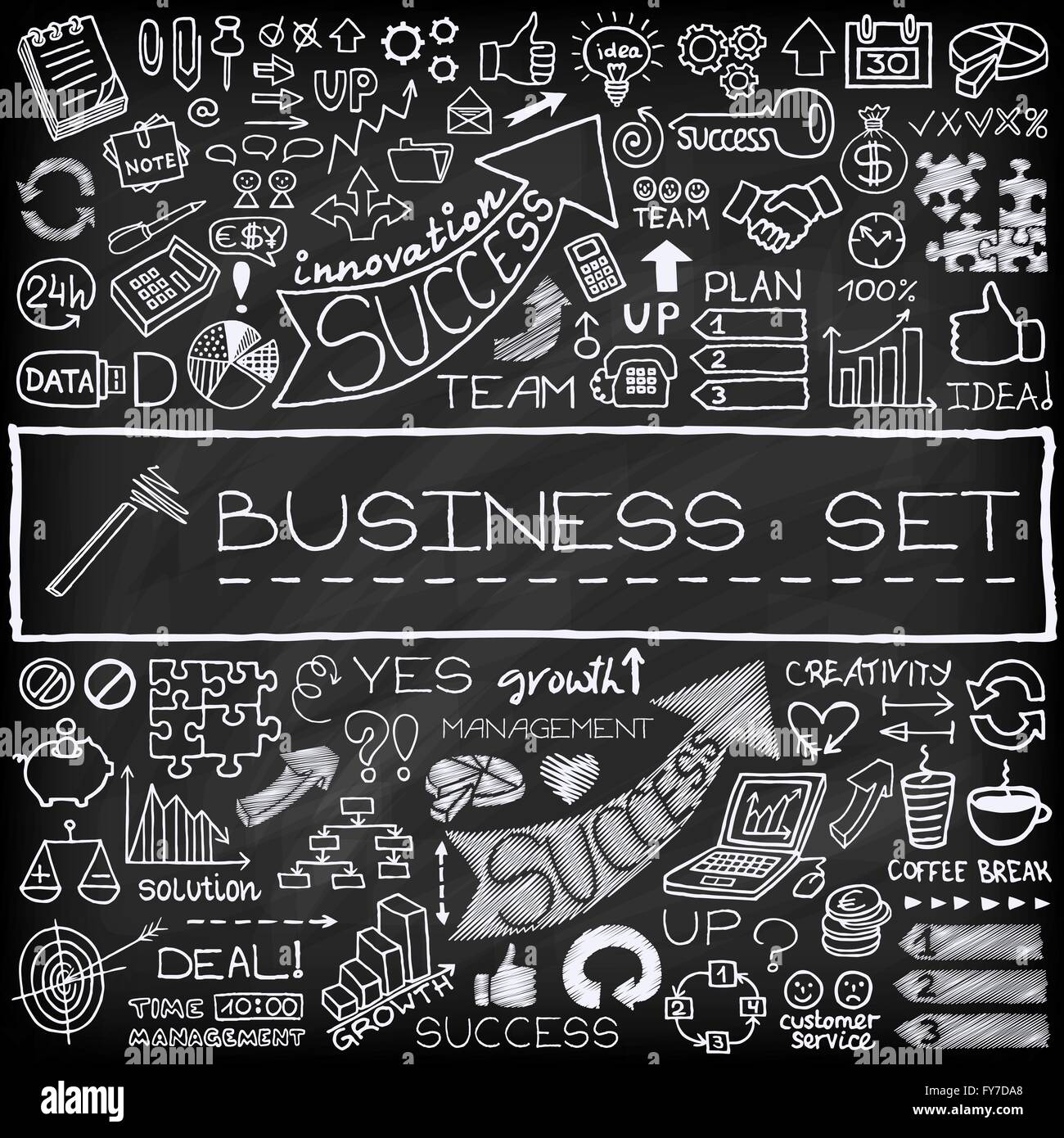 Hand drawn business icons set Stock Vector Image & Art - Alamy