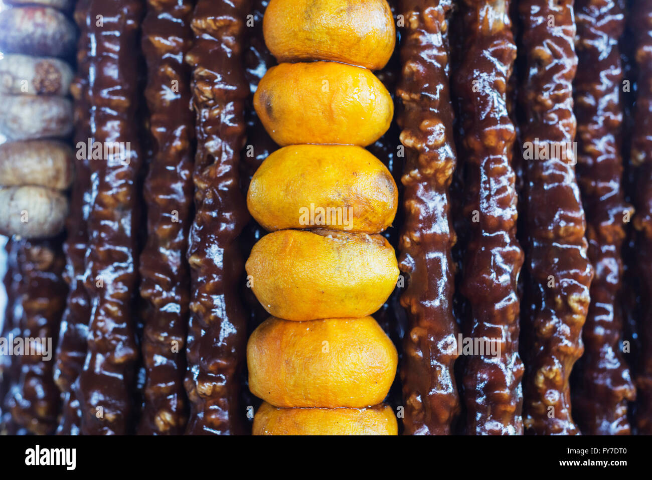 Eurasia, Caucasus region, Armenia, Yerevan, market, dried fruit Stock
