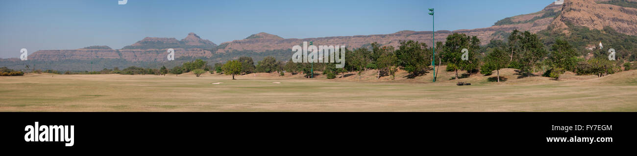 Aamby Valley Golf Course, 18 hole championship course is a 7087 yard, Par 72 layout designed by David. Hemstock (UK) at Lonavala Stock Photo