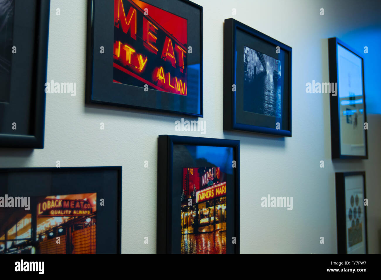 Pictures Frames On The Wall Stock Photo