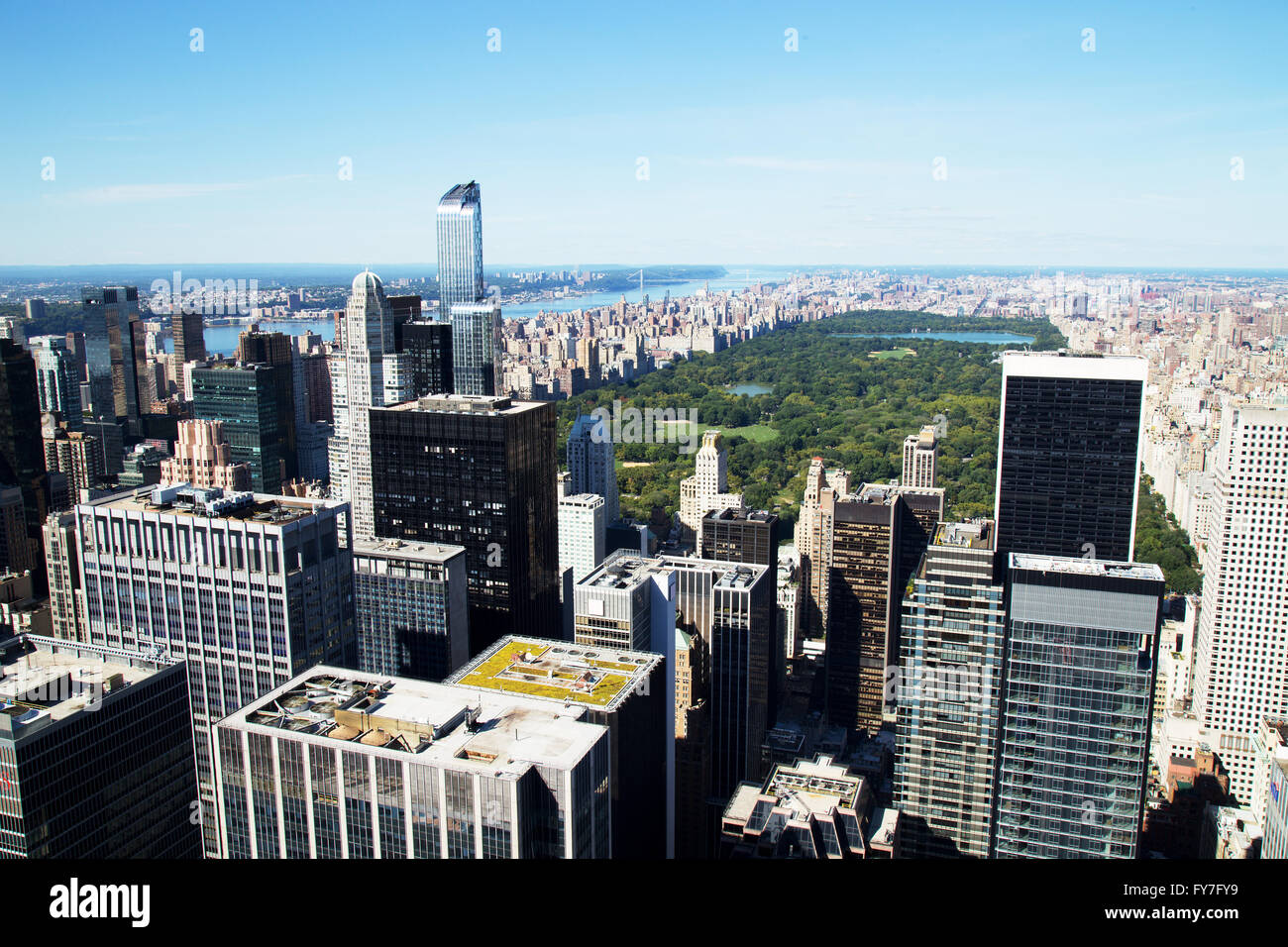 Aerial View of Central Park and Midtown, New York City Stock Photo