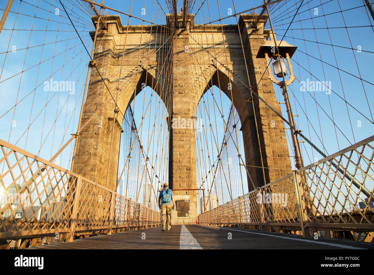 Brooklyn Bridge at sunrise, New York City Stock Photo - Alamy
