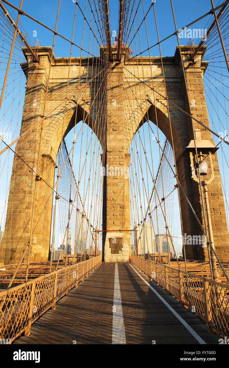Brooklyn Bridge at sunrise, New York City Stock Photo - Alamy