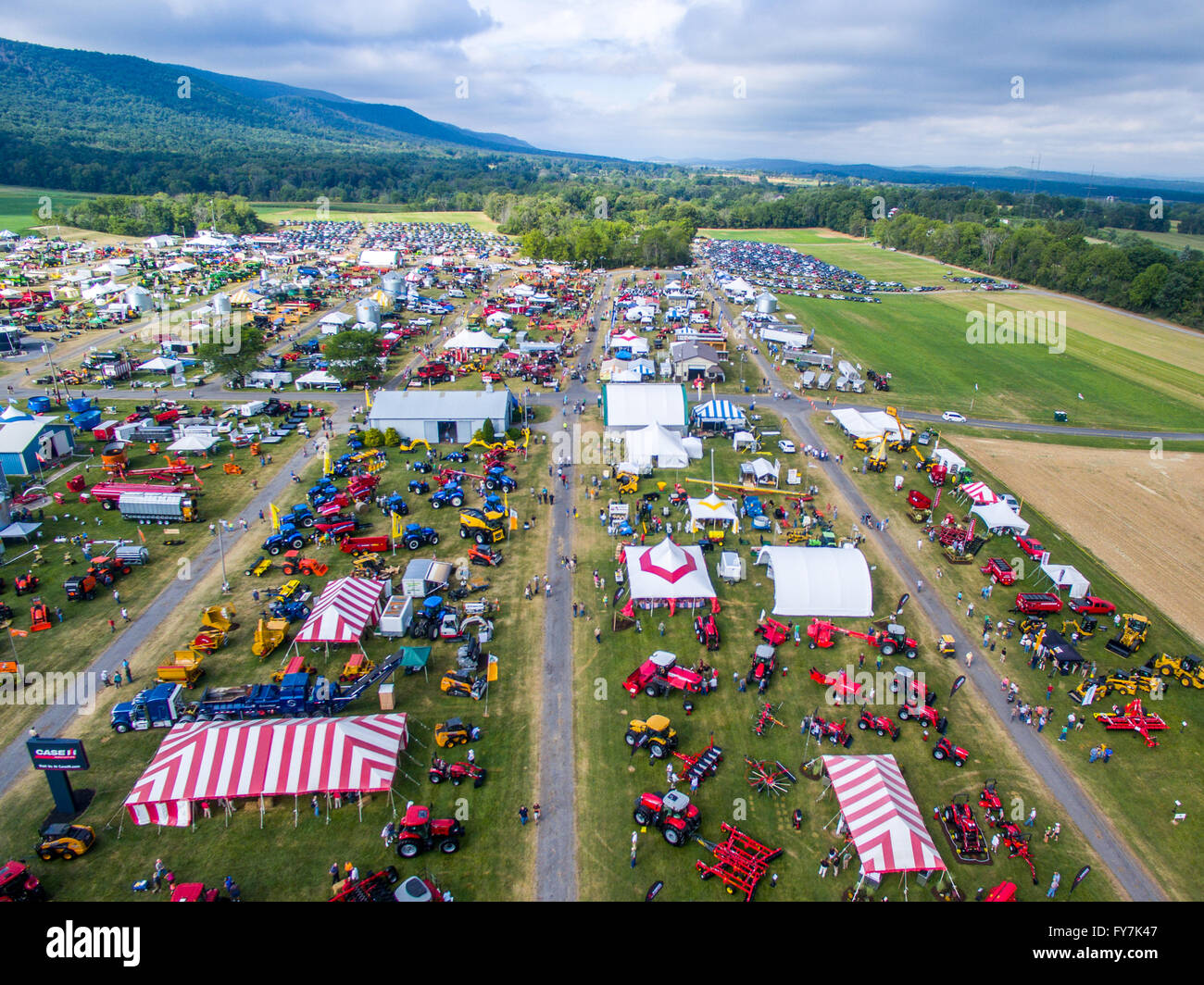 Aerial view of Ag Progress Day 2015 in State College, Pennsylvania. Stock Photo