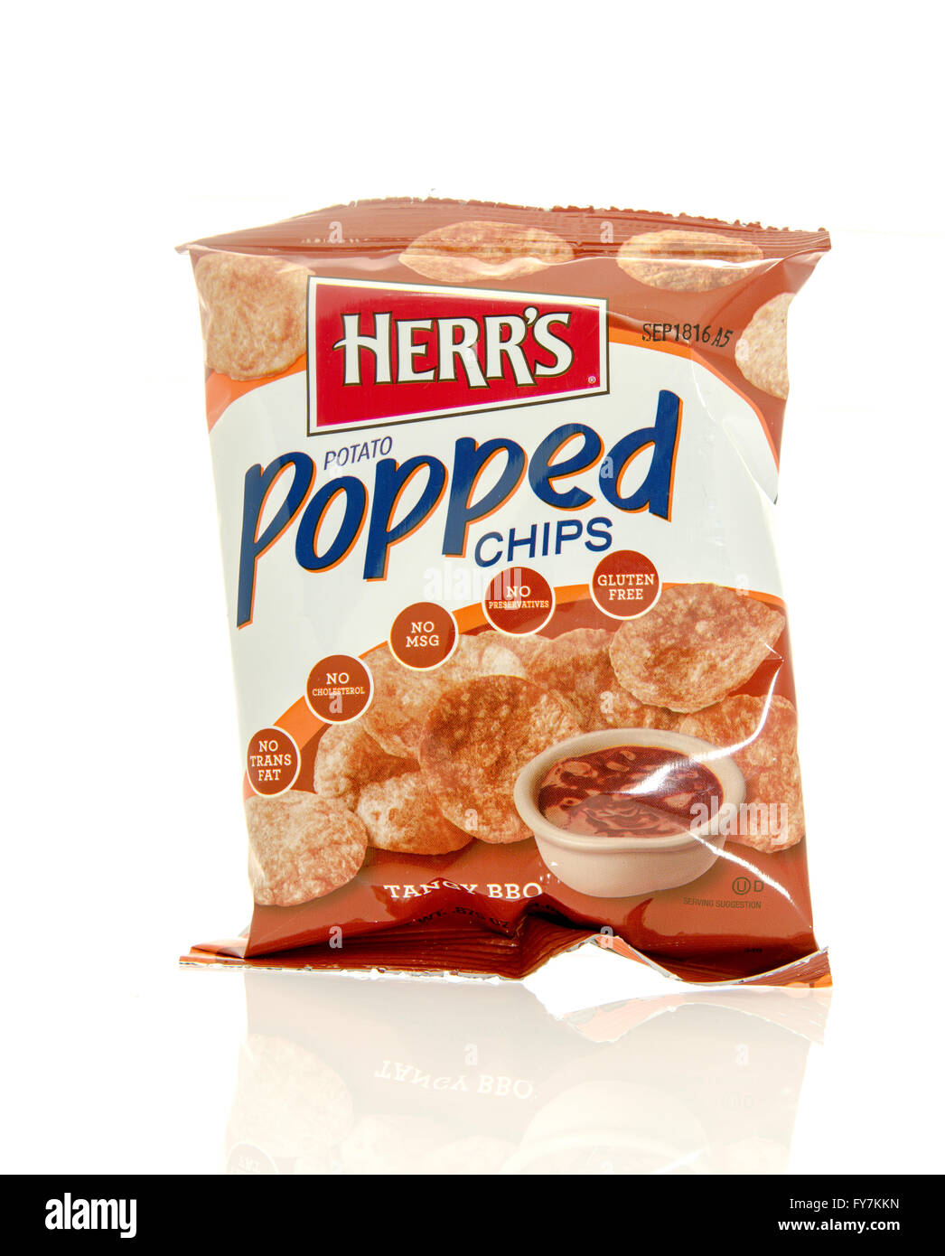 Winneconne, WI 17 Feb 2016 Bag of Herr's potato popped chips in