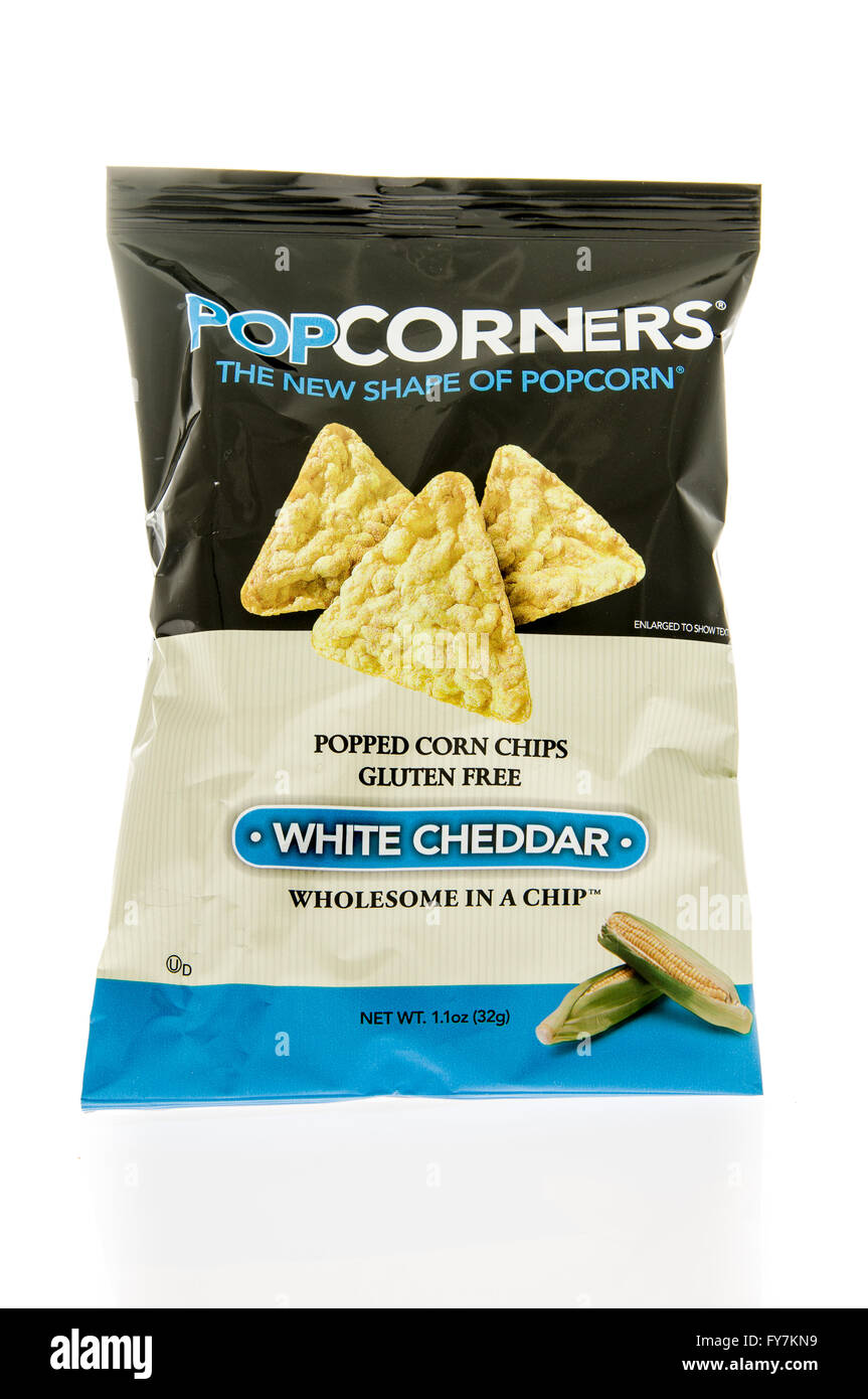 Winneconne, WI - 5 March 2016:  A bag of Popcorners chips in white cheddar flavor Stock Photo