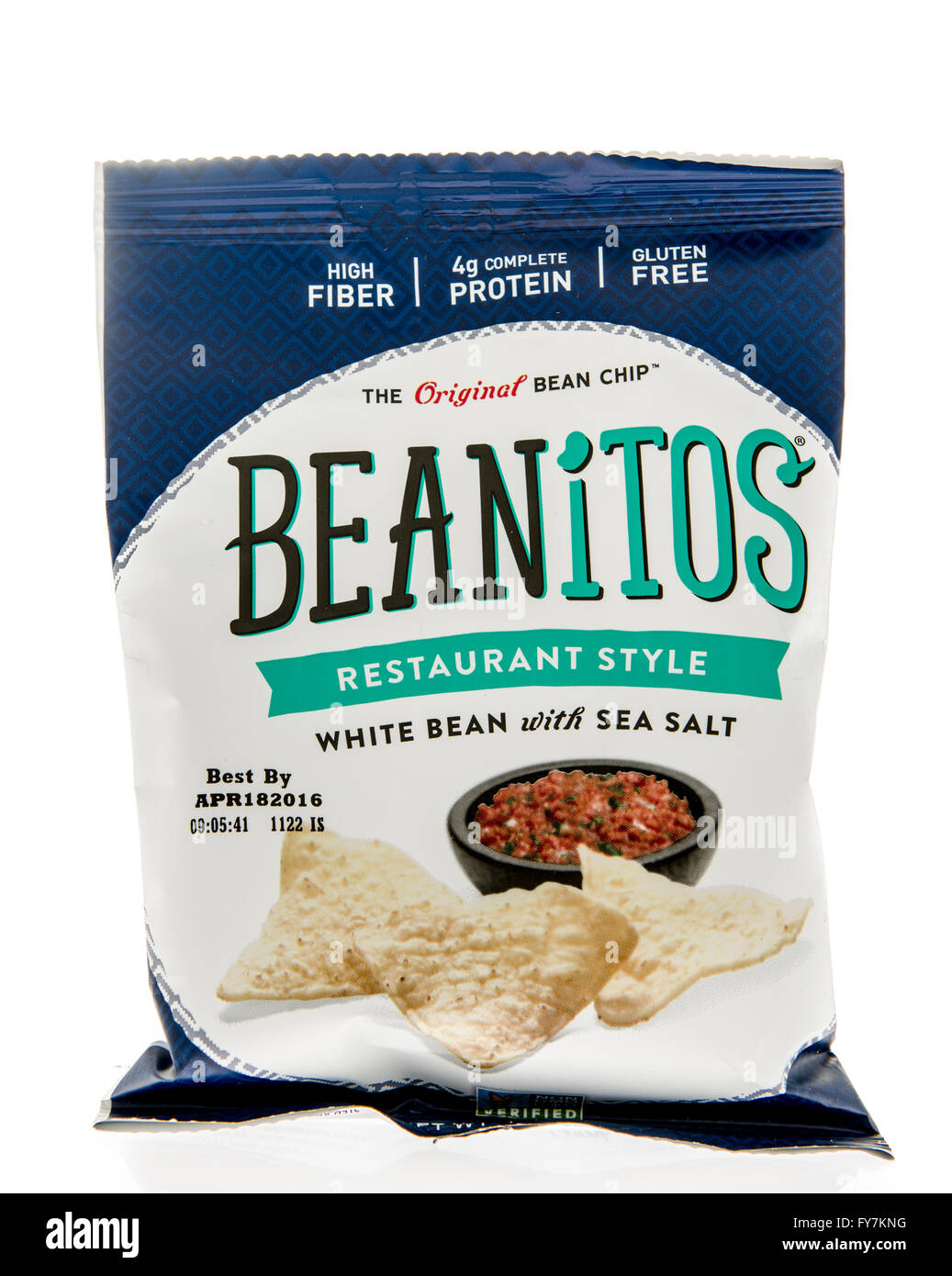 Winneconne, WI - 5 March 2016:  A bag of Beanitos white bean chips with sea salt Stock Photo
