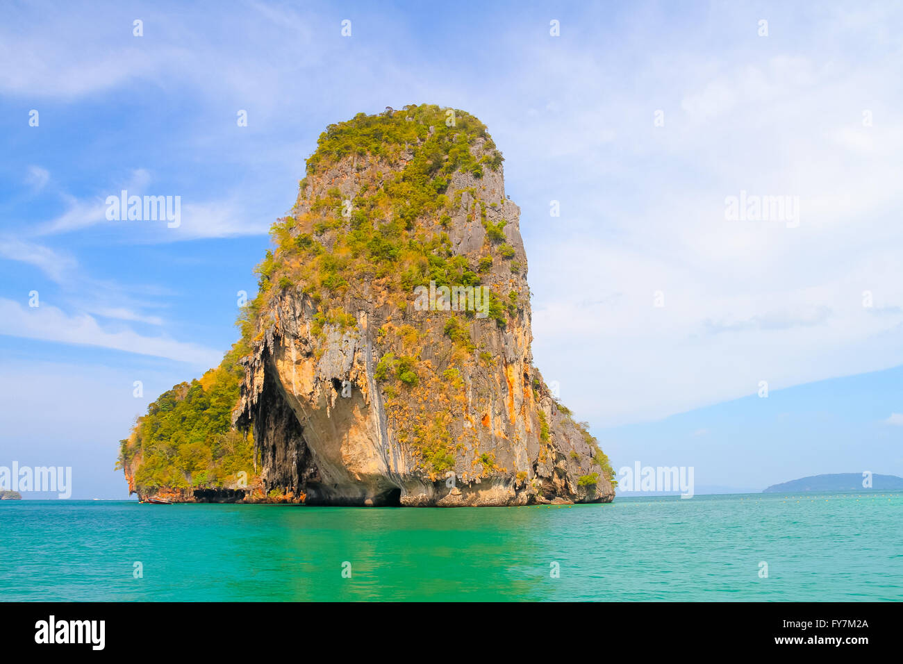 Island a piece of land surrounded by clean sea water,Krabi province