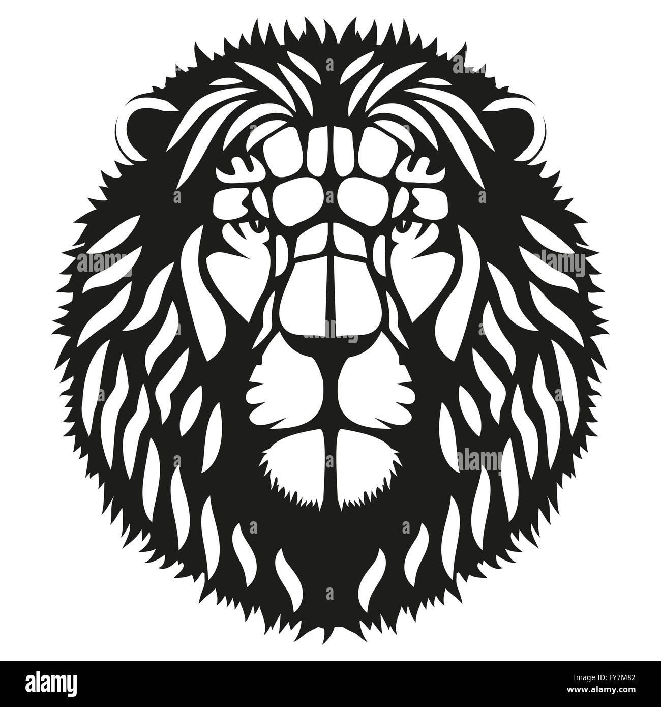 Symbol head of the lion Stock Photo - Alamy