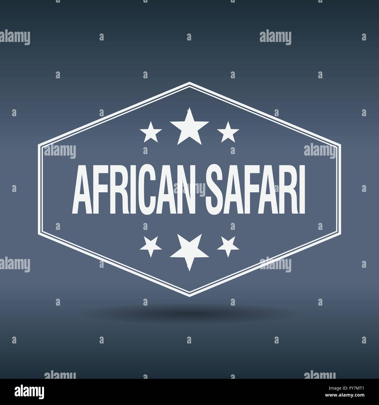 african safari hexagonal white vintage retro style label Stock Vector ...