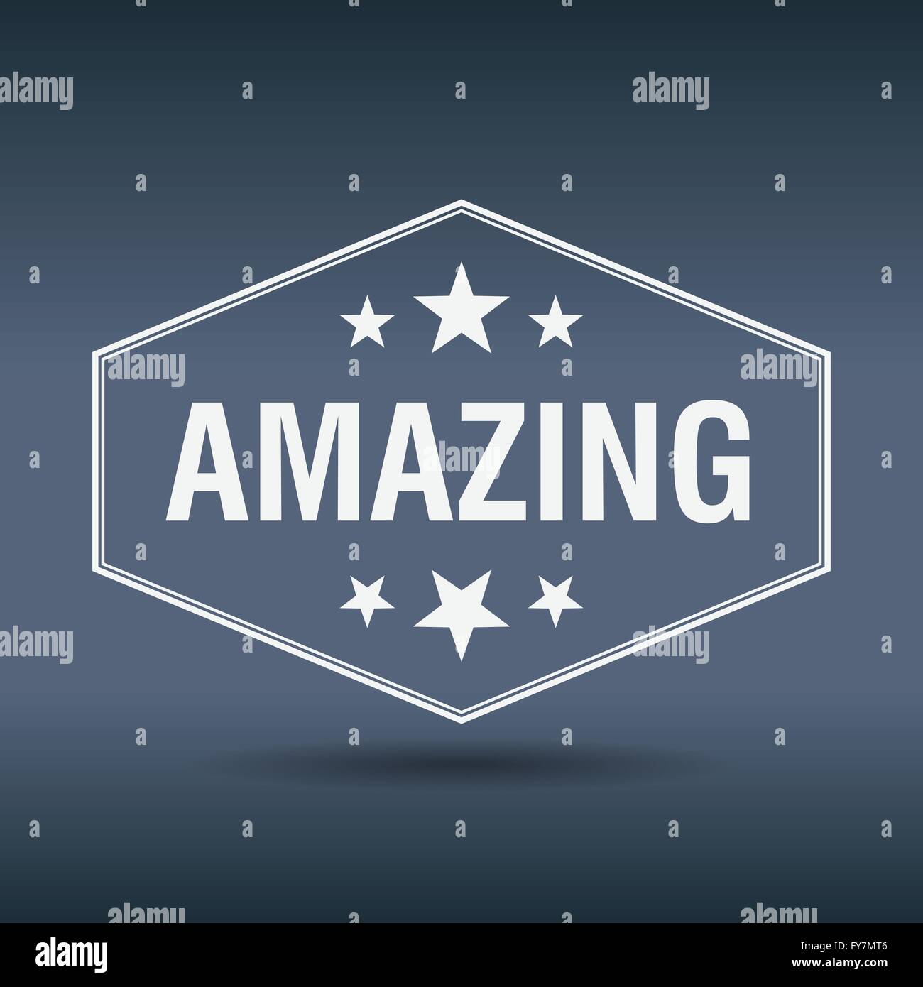 amazing hexagonal white vintage retro style label Stock Vector Image ...