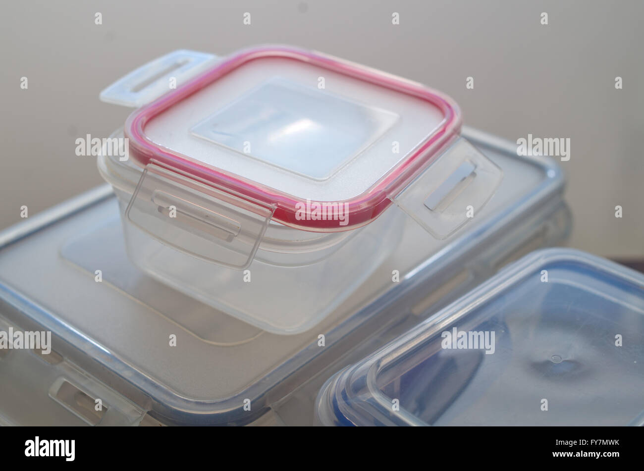Plastic sealed food containers Stock Photo Alamy