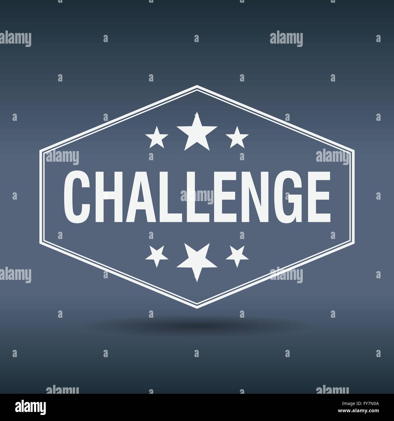 challenge hexagonal white vintage retro style label Stock Vector Image ...