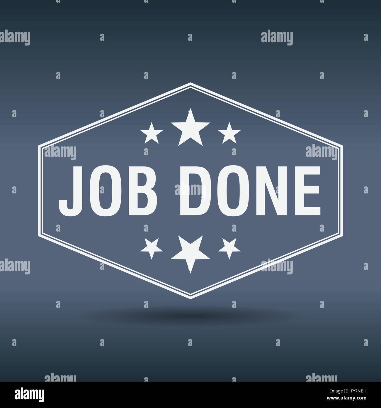 job done hexagonal white vintage retro style label Stock Vector Image ...