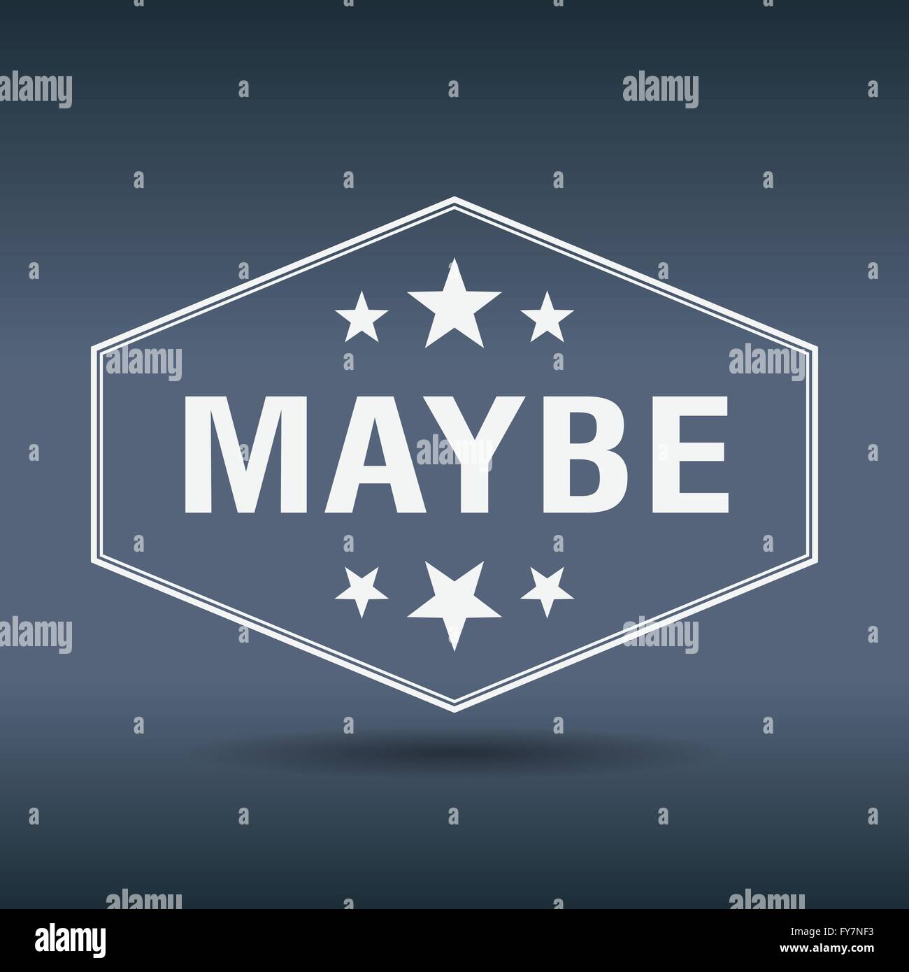 maybe hexagonal white vintage retro style label Stock Vector Image ...