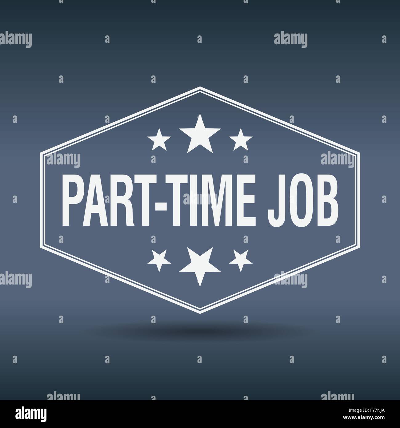 part-time job hexagonal white vintage retro style label Stock Vector ...