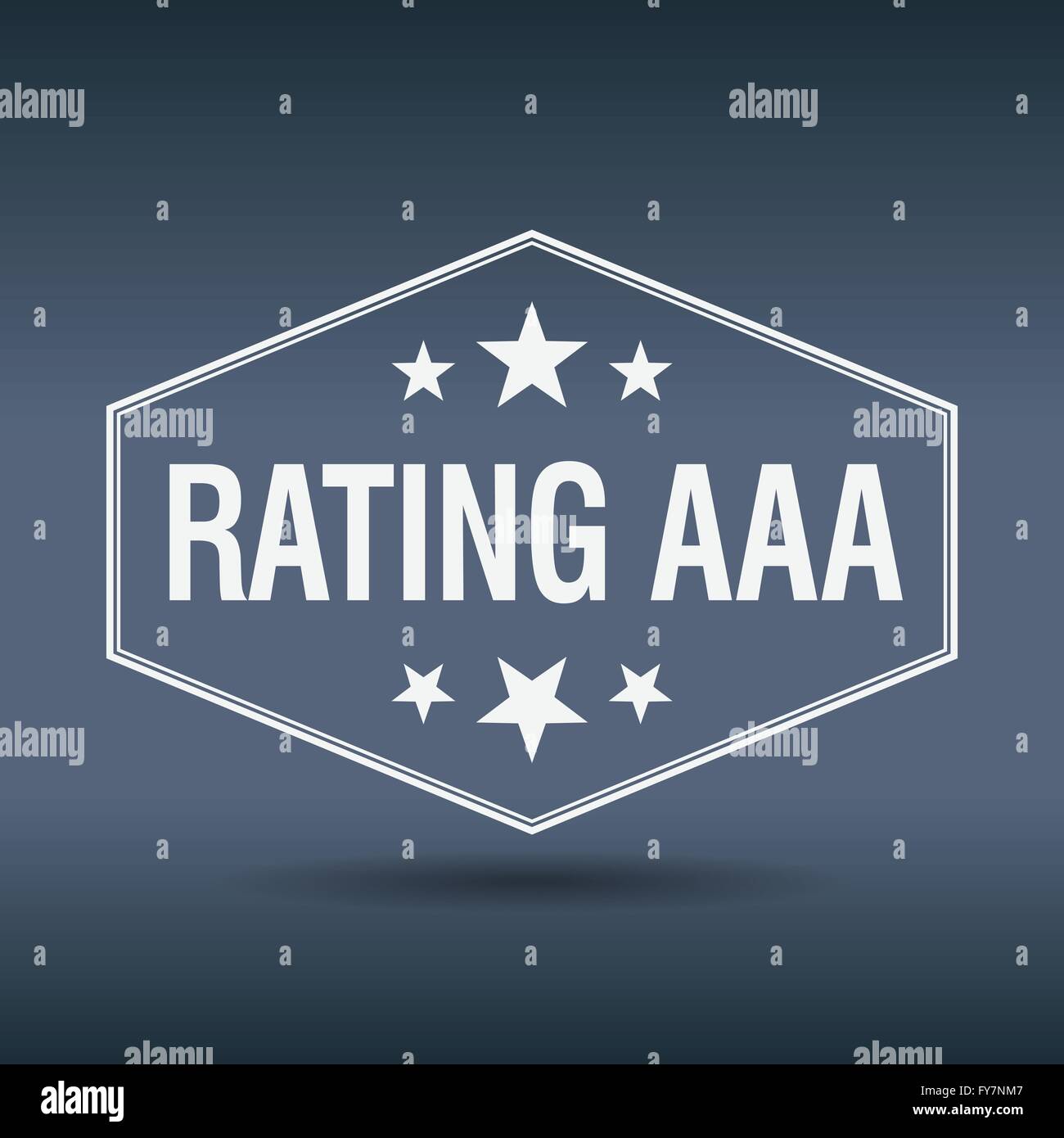 rating aaa hexagonal white vintage retro style label Stock Vector Image ...