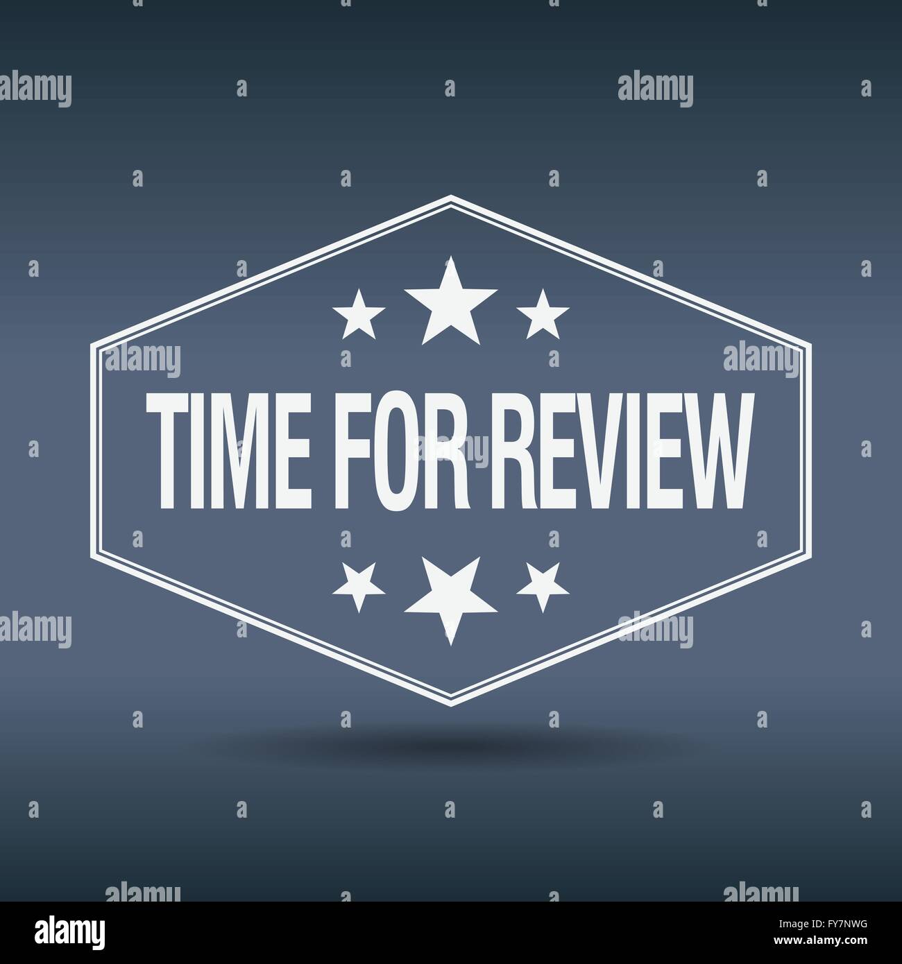 For Review Label time for review hexagonal white vintage retro style label Stock Vector ...