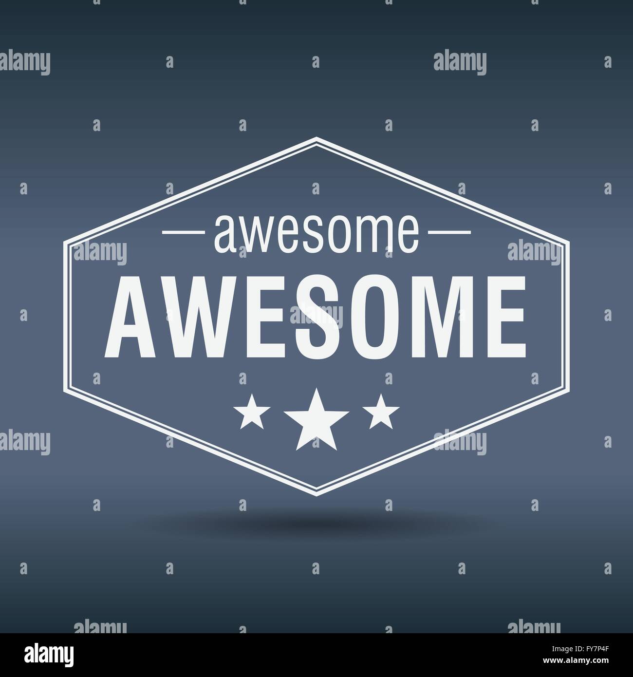 awesome hexagonal white vintage retro style label Stock Vector Image ...
