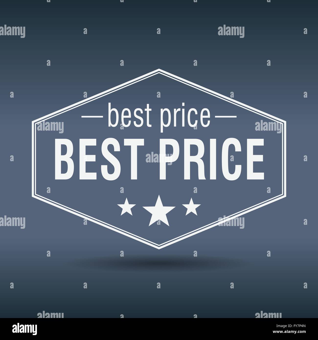 best price hexagonal white vintage retro style label Stock Vector Image ...