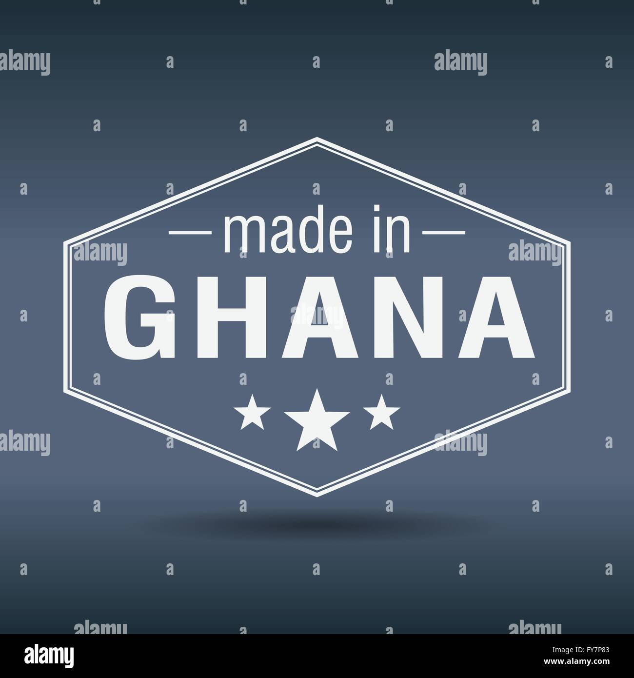 made in Ghana hexagonal white vintage label Stock Vector Image & Art