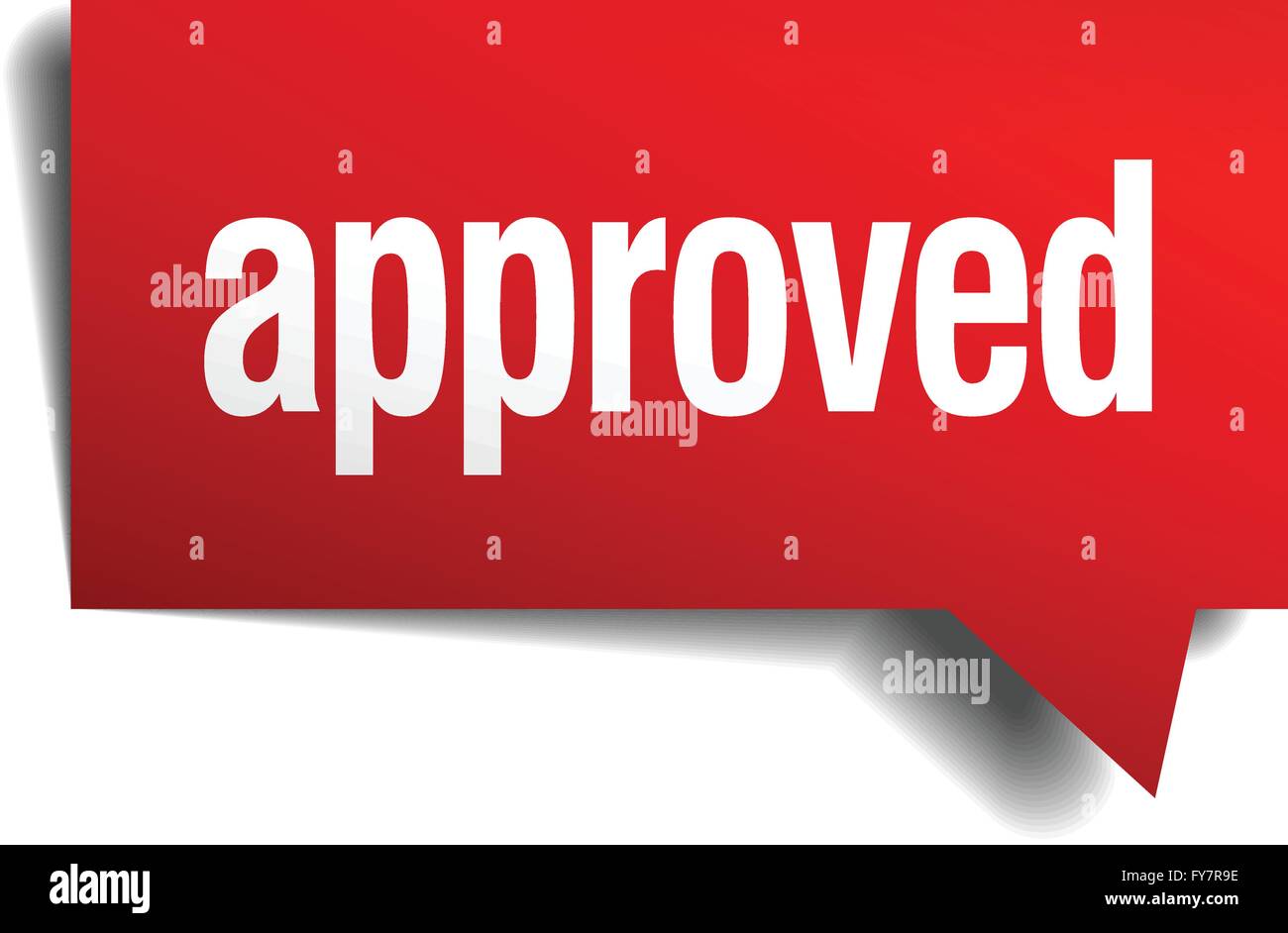 approved red 3d realistic paper speech bubble Stock Vector Image & Art ...