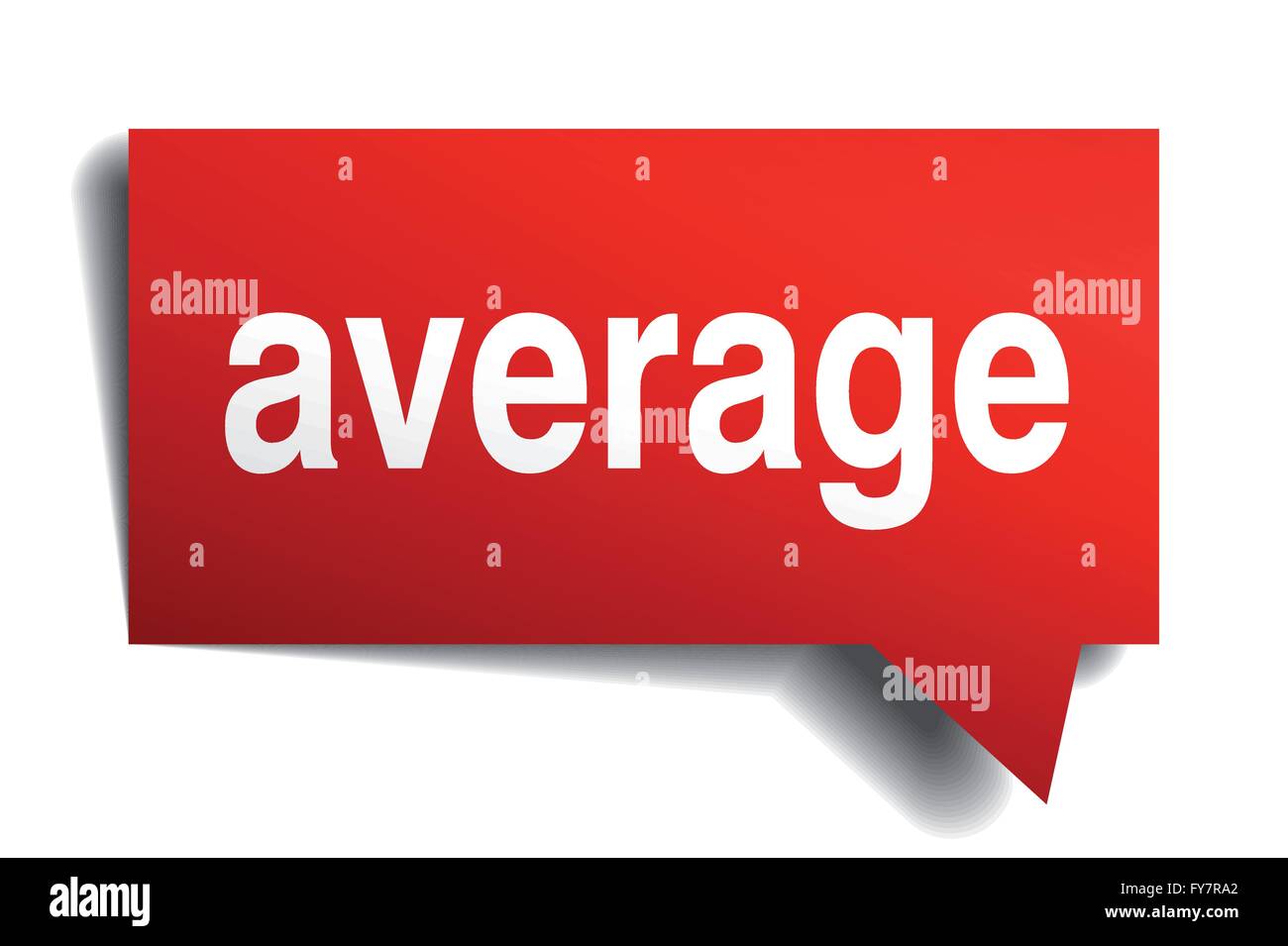 Average red 3d realistic paper speech bubble isolated on white Stock ...