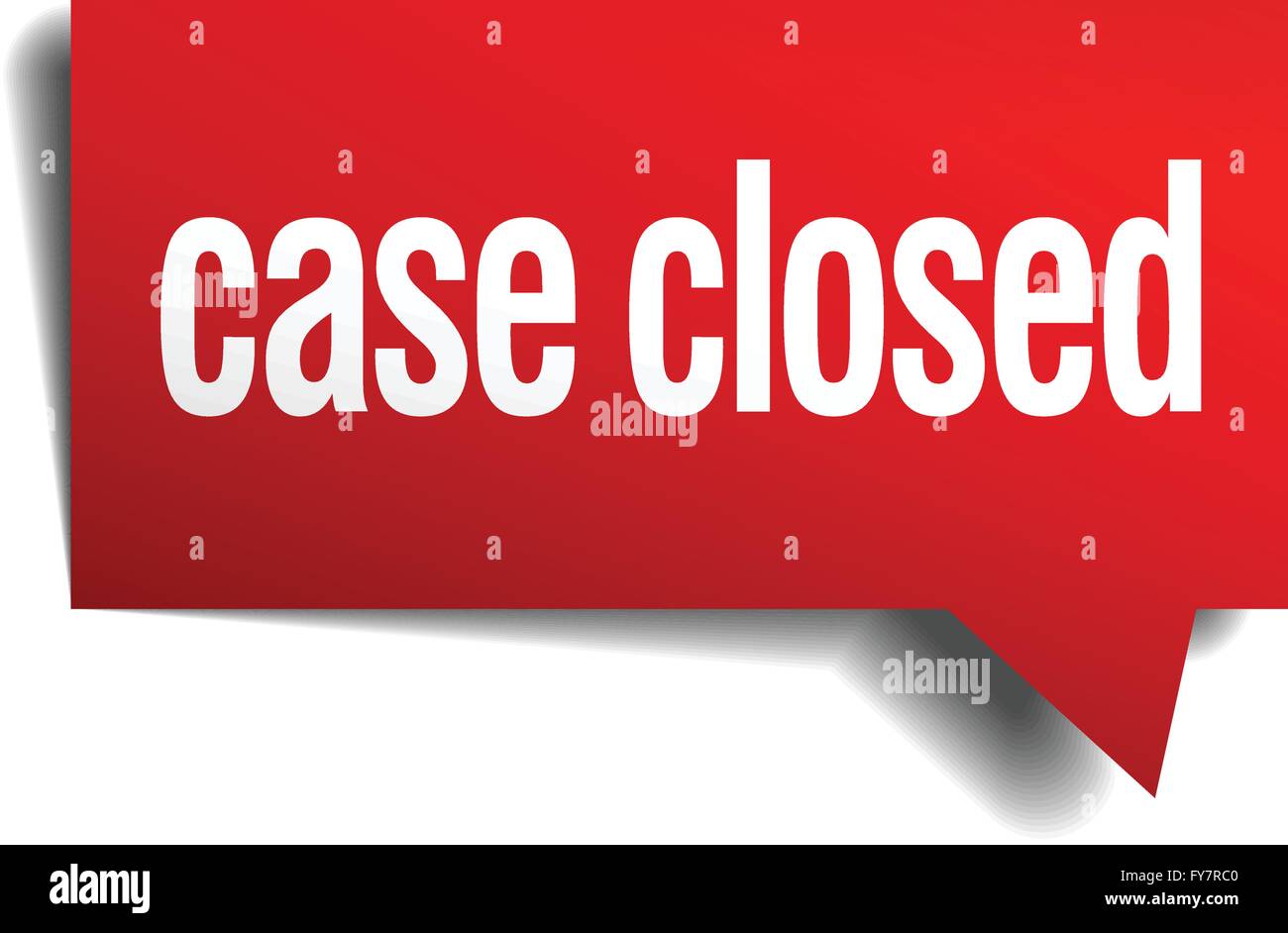 case closed red 3d realistic paper speech bubble Stock Vector Image ...