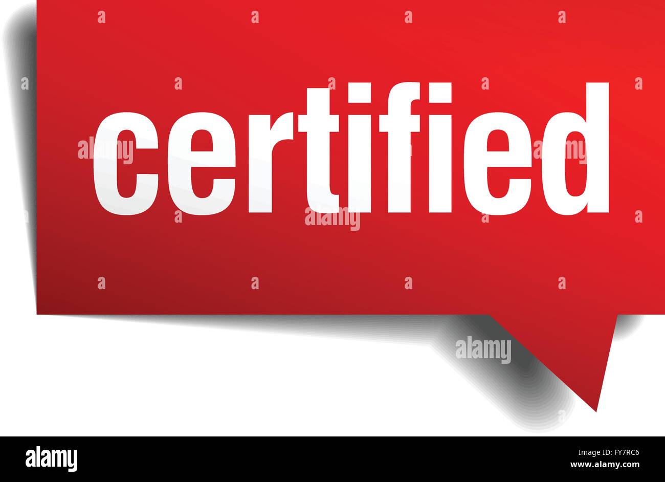 certified red 3d realistic paper speech bubble Stock Vector Image & Art ...