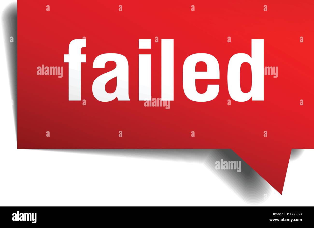 failed red 3d realistic paper speech bubble Stock Vector Image & Art ...