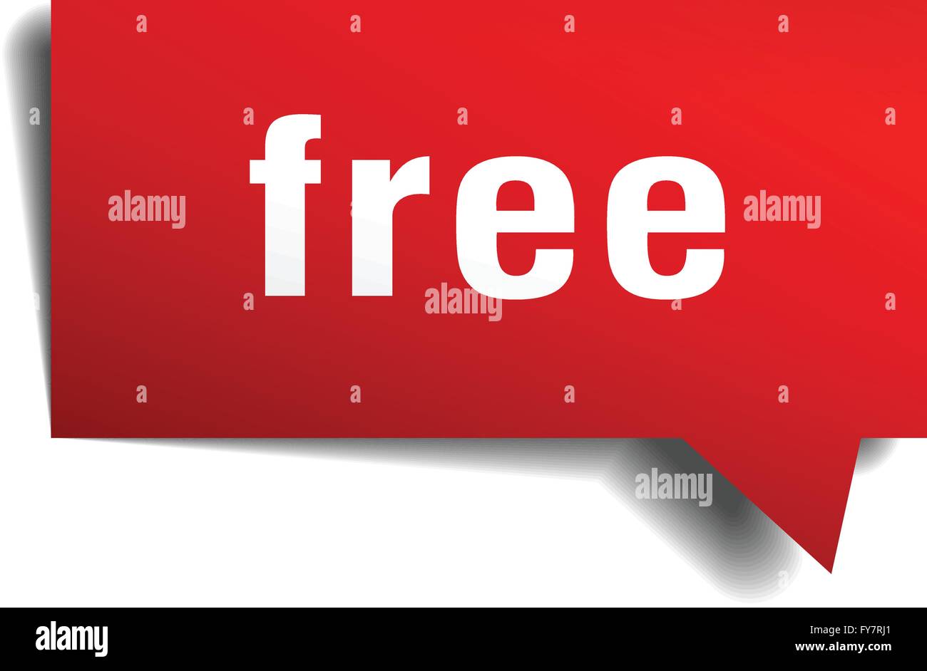 free red 3d realistic paper speech bubble Stock Vector Image & Art - Alamy