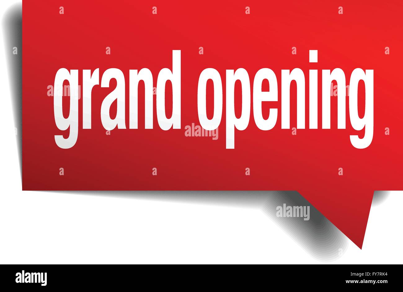 grand opening red 3d realistic paper speech bubble Stock Vector Image ...