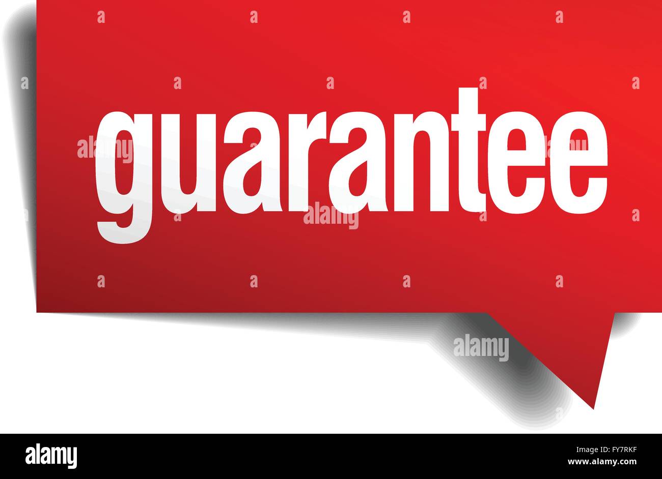 guarantee red 3d realistic paper speech bubble Stock Vector Image & Art ...