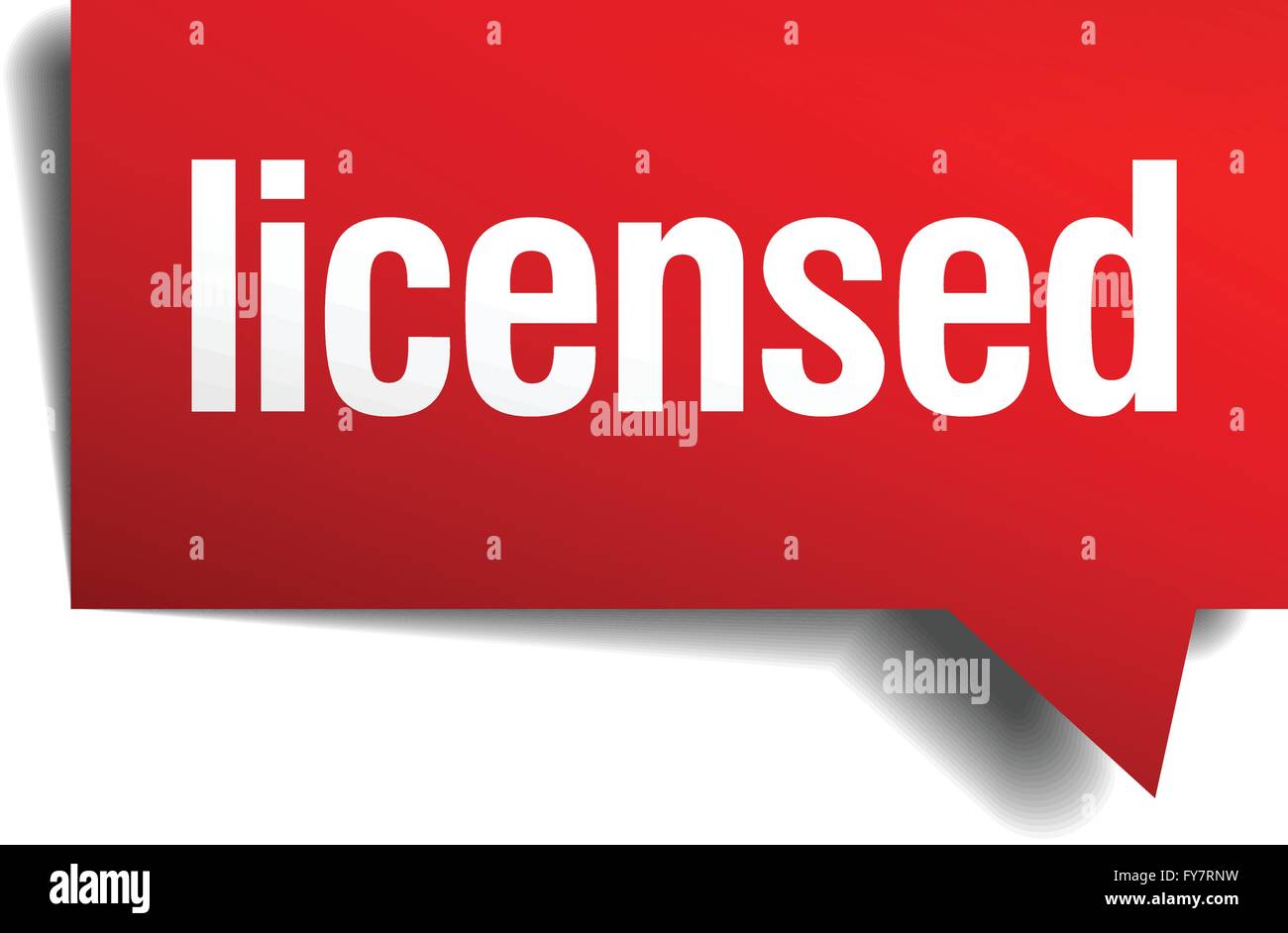 licensed red 3d realistic paper speech bubble Stock Vector Image & Art ...