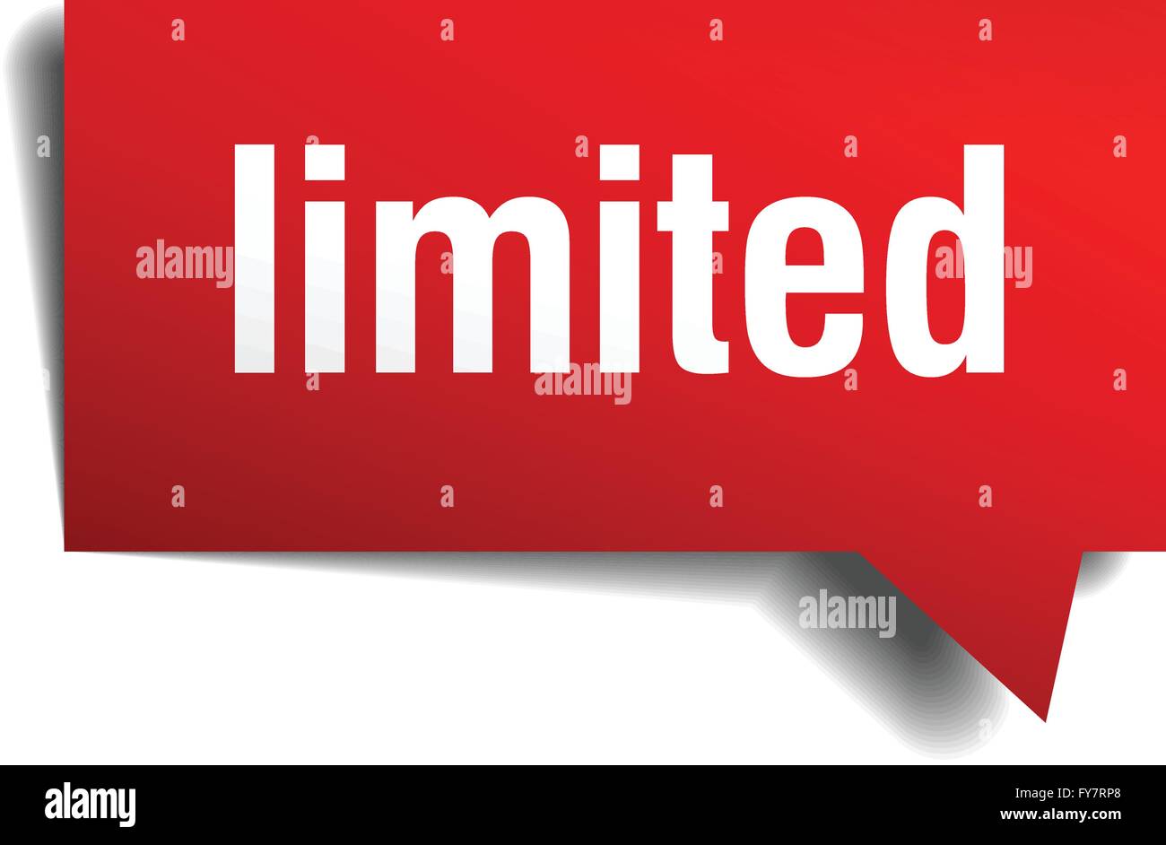limited red 3d realistic paper speech bubble Stock Vector Image & Art ...