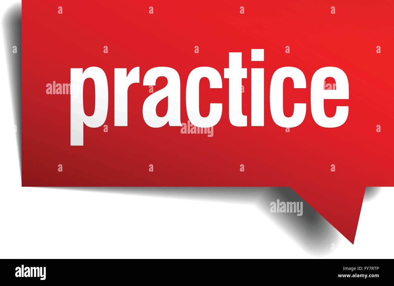 practice red 3d realistic paper speech bubble Stock Vector Image & Art ...