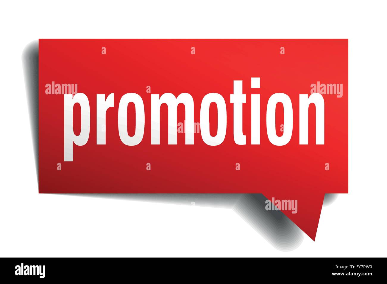 Promotion red 3d realistic paper speech bubble isolated on white Stock ...