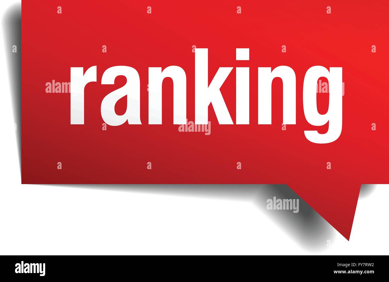 ranking red 3d realistic paper speech bubble Stock Vector Image & Art ...