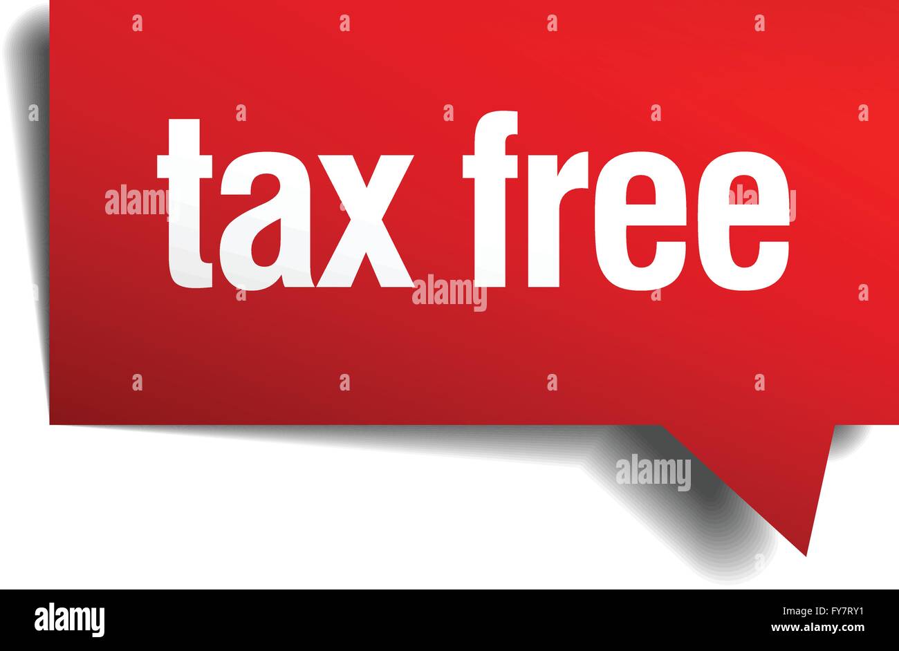 tax free red 3d realistic paper speech bubble Stock Vector Image & Art ...