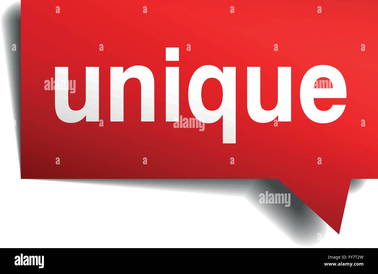 Unique red 3d realistic paper speech bubble isolated on white Stock ...